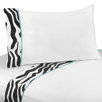 Turquoise Funky Zebra Queen Sheet Set