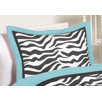 Zebra Turquoise Collection Standard Pillow Sham 