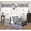 Zebra Purple Collection 5pc Toddler Bedding Set 