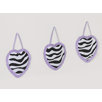 Purple Funky Zebra Wall Hanging (Set of 3)