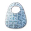 Terry Velour Baby Bib in Light Pastel Blue with Pastel Mod Squares