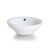 Semi-Recessed Round Vitreous China Vessel Sink in White