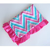Ikat Chevron Pink Ruffle Blanket