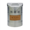 Small Polished Stainless Steel Wall Mailbox w/ Leather Label