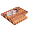 Pro-Series Wood Cutting Board with Steel Colander in Teak