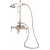 Wall Mount Tub Faucet for Shower System with Hand Shower and Porcelain Lever Handles
