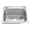 Single Hole Stainless Steel Drop-In 20.13" x 20.56" Single Bowl Utility Sink in Brushed Satin