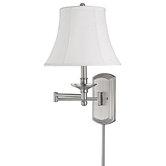 21" One Light Swing Arm Lamp in Matte Nickel