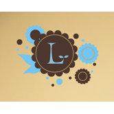 Chocolate Flowers Monogram Wall Decal