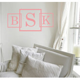 Three Square Monogram Wall Decal