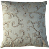 Stiletto Grey Spiral Square Decorative Pillow in Cream