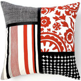 Siggi Combo Cotton Pillow in Red/White/Black