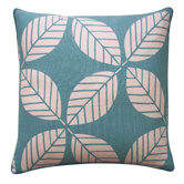 Tiki Leaves 20" x 20" Pillow in Teal