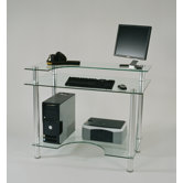 43" W Glass Computer Desk