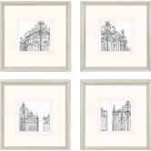 Gates by Harper Architectural Art (Set of 4) - 14" x 14"