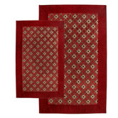Alabama Jacquard Piece Accent Burgundy Rug Set