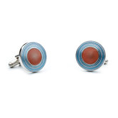 Concentric Circles Cufflinks in Orange
