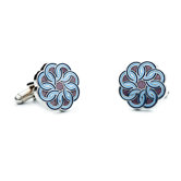 Linked Circles Cufflinks in Blue