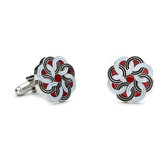 Linked Circles Cufflinks in Black and White