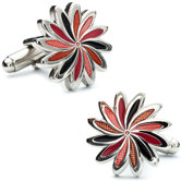 Daisy Cufflinks in Orange / Black