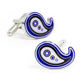 Retro Paisley Cufflinks in Purple