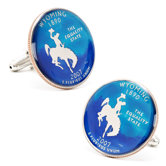 Hand Painted Wyoming State Quarter Cufflinks