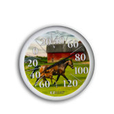 13.25" Dial Thermometer w/ Barn