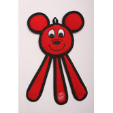 Dangles Mouse Dog Toy in Red