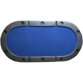 Padded Texas Hold'em Folding Poker Table Top with Cup Holders in Blue