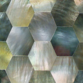 Ocean Jewels 2" x 2" Hexagon Accent Tile in Black Lip