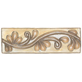 Cristallo Glass 3" x 8" Decorative Vine Chair Rail in Smoky Topaz
