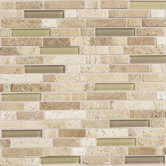 Stone Radiance 12" x 12" Random Mosaic Tile Blend in Mushroom / Morning Sun (10 Pieces)