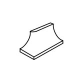 Permatones 1" x 2" Right Sanitary Cove Corner in Matte Urban Putty