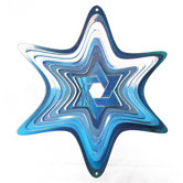 Light Blue Star of David Wind Spinner