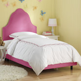 High Arc Micro-Suede Upholstered Bed
