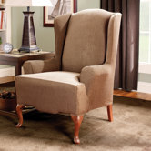 Stretch Stripe Wing Chair Slipcover