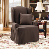 Twill Supreme Wing Chair Slipcover