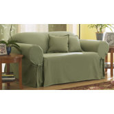 Cotton Duck Loveseat Skirted Slipcover