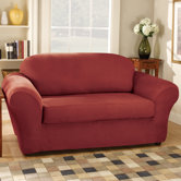 Stretch Suede Separate Seat Loveseat Slipcover