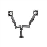 Height-Adjustable Dual Arm Dual Monitor Desk Mount