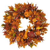 28" Harvest Wreath in Russet and Gold