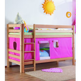 Etagenbett "Alex" mit Vorhang - Pink / Rosa