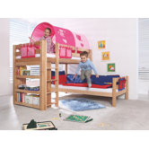 Etagenbett "Beni L" mit Textilset - Pink / Rosa