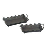 2 Piece Rectangular Serving Tray Set