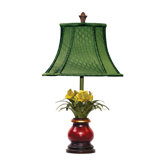 Flowers in Ruby Vase Table Lamp with Flower