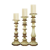Composite Wood Sebastian Candlesticks (Set of 3)