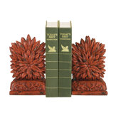 Floral Bookend in Red (Set of 2)