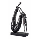 16" Metal Figurine in Blackened Silver