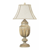 Reclaimed Square Table Lamp in Bleached Wood
