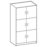Solid HPL Door Music Storage: 3 Equal Compartments with 48" W